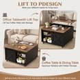 thumbnail image 2 of Walsunny Lift Top Coffee Table with Hidden Storage, Farmhouse Coffee Table with Adjustable Storage Shelves & Wheels Black, 2 of 10