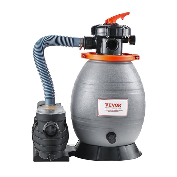 VEVOR Sand Filter Pump for Above Ground Pool, 13 in, 3500 GPH, 3/4 HP Swimming Pool Sand Filter Pump System, Krystal Clear with 6-Way Multi-port Valve & Strainer Basket, Easy Installation for Pools