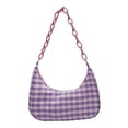 thumbnail image 2 of Bolsa Bolso de las axilas de la impresión de la tela escocesa de las mujeres de la moda Bolsos de Hobos del paño de Oxford (púrpura) Tmvgtek Para estrenar, 2 of 9