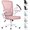 Pink, variant on naspaluro Ergonomic Office Chair, Computer Chair with Adjustable Height, Flip-Up Arms and Lumbar Support, Breathable Mesh Desk Chair for Home Study Working (Without Headrest, Pink)