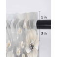 thumbnail image 6 of Spring Camellia Tier Curtains 45 Inch Length,Sheer Curtains for Bedroom Living Room Window Retro Floral Oil Painting Modern Art Rod Pocket Drapes Kitchen Curtains Small Half Window 27.5"x45" 2 Panels, 6 of 6
