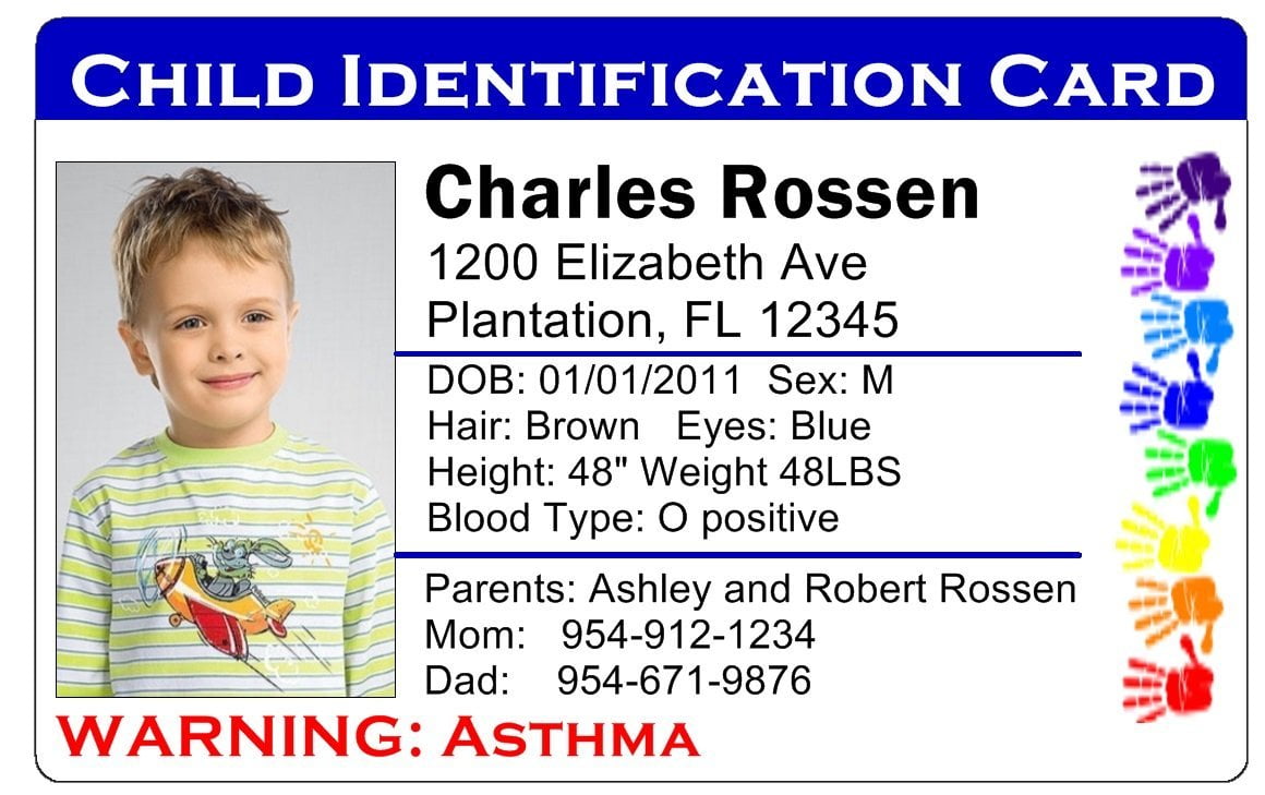 child id card for travel