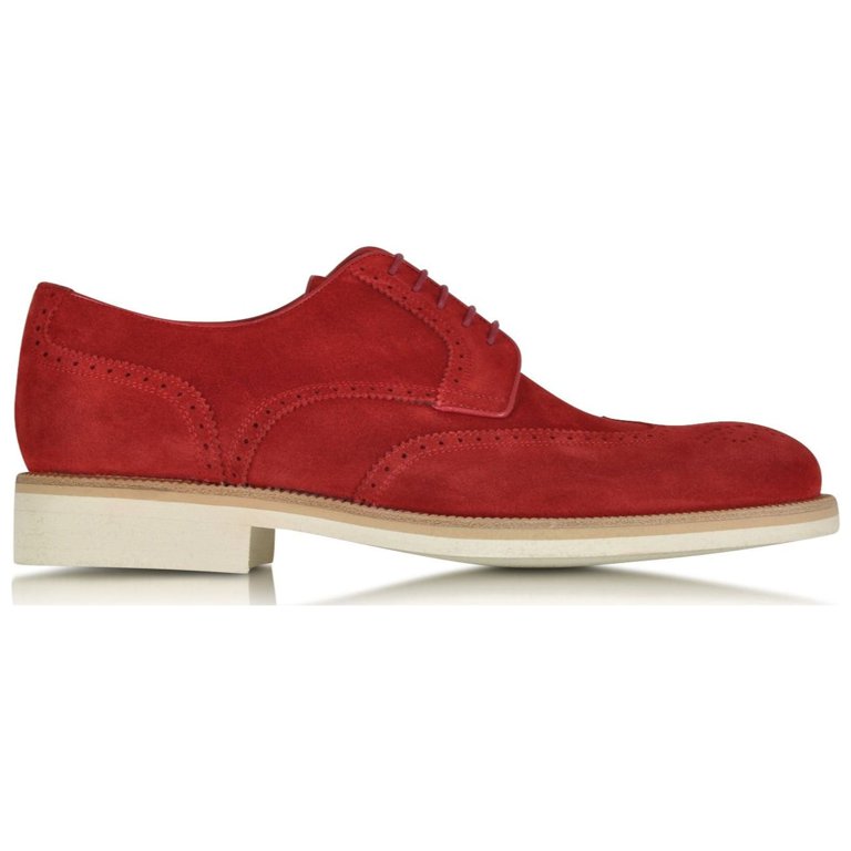 A.TESTONI MEN'S M45702BEH98168GE3 RED SUEDE LACE-UP SHOES