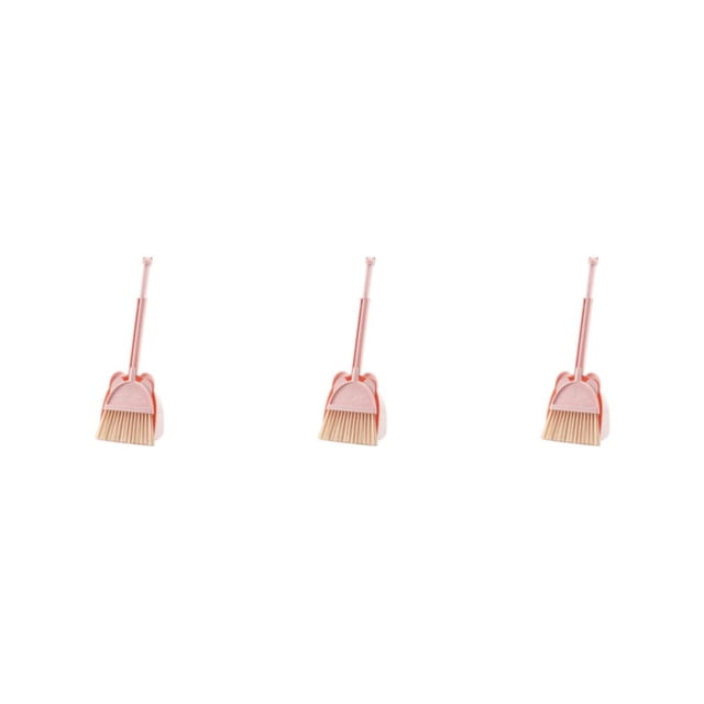 Decodeary Convenient Placement Broom And Dustpan For Quick And Efficient Sweeping Small Broom And Dustpan Set pink 3Set