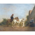 thumbnail image 2 of Eugène Fromentin 24x20 Black Ornate Framed Double Matted Museum Art Print Titled: Rest, 2 of 5
