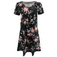 thumbnail image 4 of Lolmot Rompers for Women Summer Dressy Plus Size Sexy Dress Floral Print Short Sleeve V-Neck Swing Dress, 4 of 4