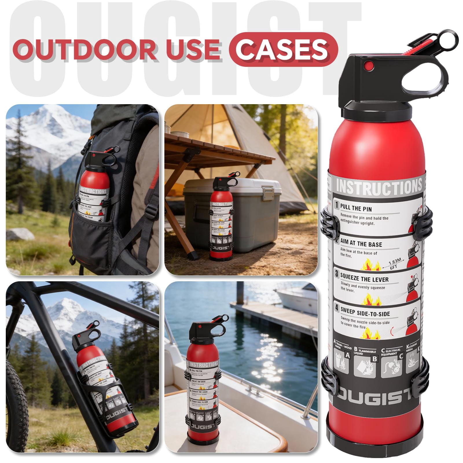 Ougist Dry Stop Fire Extinguishing Spray for Home & Car, 600g Portable Dry Chemical Fire Suppression Spray, For Kitchen Grease, Electrical, Vehicle & Garage Fires, Easy to Use, 2-Pack