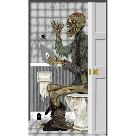 Zombie Toilet Door Cover Halloween Decoration