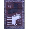thumbnail image 1 of Ahgly Company Machine Washable Indoor Rectangle Animal Blue Traditional Area Rugs, 2' x 5', 1 of 4