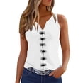 thumbnail image 2 of Levmjia Women's Sleeveless V Neck Tank Top Floral Print Casual Loose Fit Summer Top Solid Color A Line Blouse for Daily Wear, 2 of 5