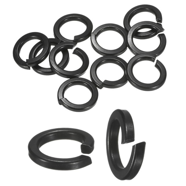 Uxcell 10-Pack Rondelle à Ressort à Verrouillage, M12 Acier Inoxydable Revêtement Électroplaqué Noir Gasket Vis Fixations