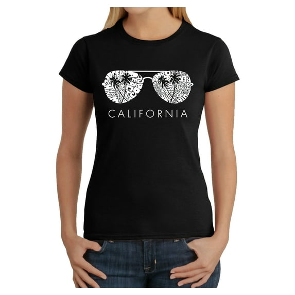 LA Pop Art Women's Word Art T-Shirt - California Shades