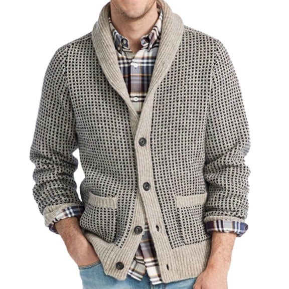 Vedolay Men's Cardigan Sweater Open-Front Cardigan Coat Solid Color Coats for Men A,XL
