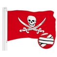 thumbnail image 2 of G128 Combo Pack: American USA Flag 16x24 In & Pirate Jolly Roger Swords Red Flag 16x24 In | Both ToughWeave Series Embroidered 300D Polyester, Embroidered Design, Indoor/Outdoor, Brass Grommets, 2 of 9