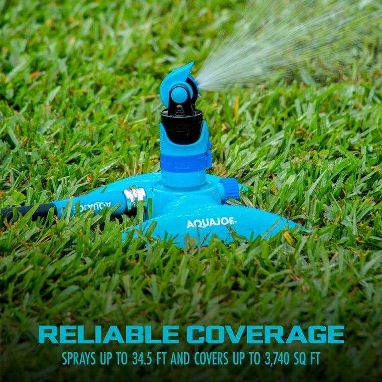 Aqua Joe 4-Pattern Turbo Drive Sprinkler, Max Coverage 3740 sq ft