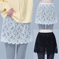 thumbnail image 2 of GENEMA Women Plum Blossom Lace Layering Scalloped Hem Shirt Extender Top Lower Sweep, 2 of 14