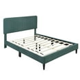 thumbnail image 5 of Queen Size Bed Frame, Modern Upholstered Platform Bed with Wingback Headboard, Heavy Duty Button Tufted Bed Frame with Wood Slat Support, Velvet Fabric Frame,Easy Assembly, No Box Spring Needed Green, 5 of 7