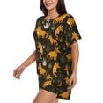thumbnail image 2 of Fuzoiu Funny Fox by the Field Print Women's Short-Sleeved Pajama Set,Lounge Sleepwear Set,Womens Pajama Sets 2 Piece,Button-Up Top and Shorts with Pockets-4X-Large, 2 of 7