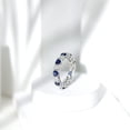 thumbnail image 5 of Rosec Jewels Full Eternity Ring with Lab Created Blue Sapphire and Moissanite for Women (AAAA Grade Sapphire) - Ready to Gift, 10K White Gold, US 6.00, 5 of 9