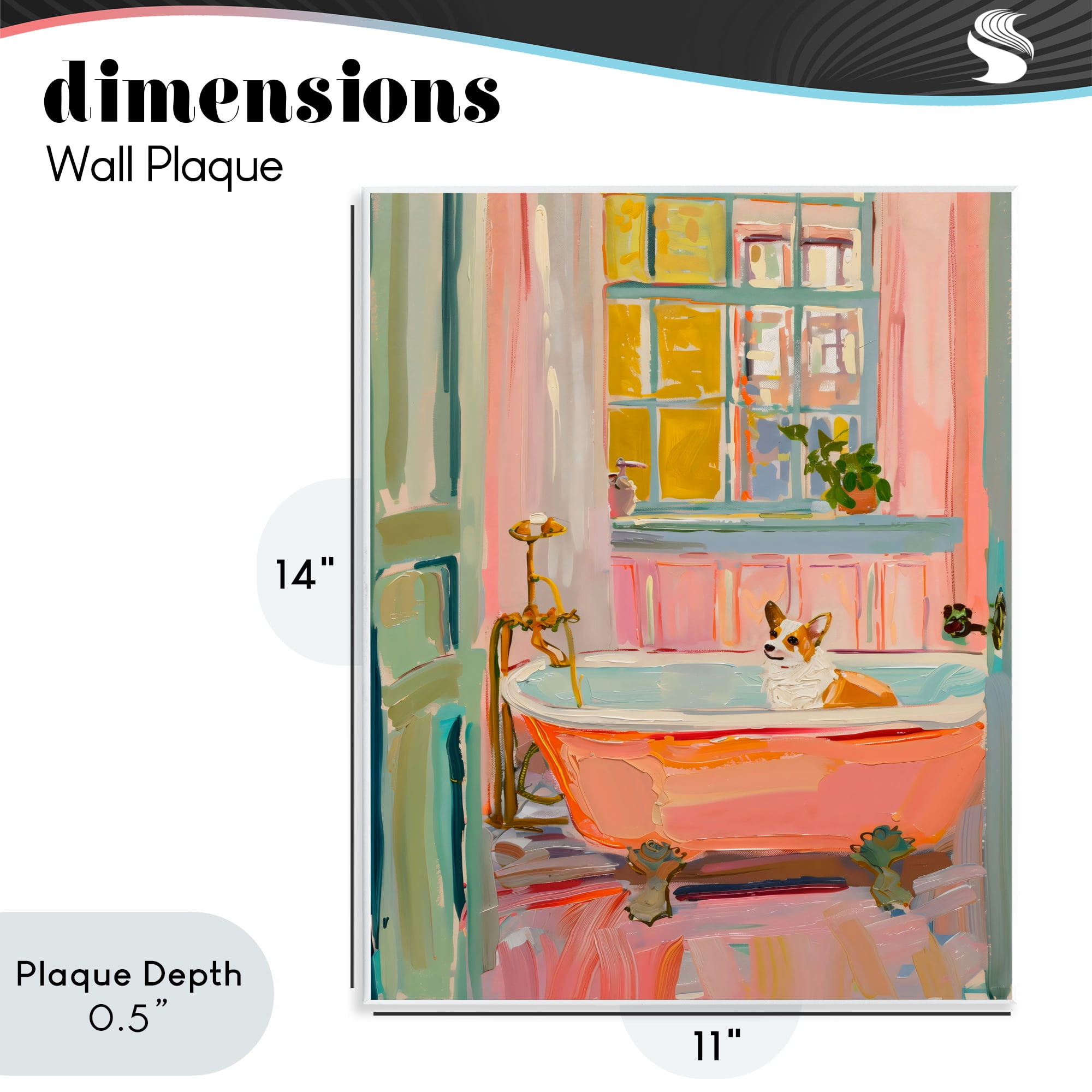 Stupell Industries Corgi in Bathtub Wall Plaque Art, design by The Prints Vibe