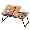 thumbnail image 4 of HONEIER Laptop Desk with 5 Adjustable Angles, Foldable Lap Desk with Cup Slot, Bed Desk Tray Table for Eating Reading Working on Bed Couch Sofa, Folding Lap Tray for Home Office, Bedroom, 4 of 7