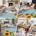 thumbnail image 6 of Cute Pig 5'x7' Area Rug, Yellow Sunflowers Blue Wooden Vintage Art Washable Non-Slip Soft Rugs, Low-Pile Large Carpet for Living Room Bedroom Dining Room, Non-Shedding Accent Rug, 6 of 9
