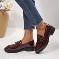 thumbnail image 4 of Pennysue Women's Patent Leather Loafers with Decorative Buckle Round Toe Chunky Heel Slip On Casual Dress Shoes for School Work Daily Wear, 4 of 7