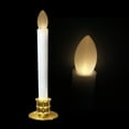 thumbnail image 5 of Flameless Taper Candles with Remote and Timer Window Candles with Holders LED Candles Holiday Wedding Party Decoration - Gold Base, Pack of 2, 5 of 8