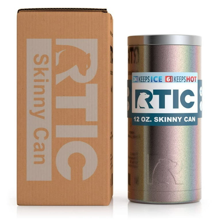 RTIC Skinny Can Cooler, Fits all 12oz Slim Cans, Chalk, Insulated Stainless  Steel, Sweat-Proof, Keeps Cold Longer, Twilight, Glitter 