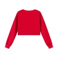 thumbnail image 6 of Hinvhai Girls Crop Tops Kids Long Sleeve Pullover Sweatshirts Girls Cropped Crewneck Sweatshirt Red 9 Years, 6 of 6