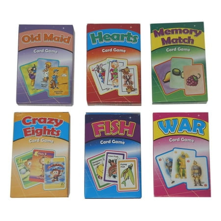 Kids' Card Games - Old Maid, Hearts, Memory Match, Crazy Eights, Go Fish, (Card Wars Best Cards)