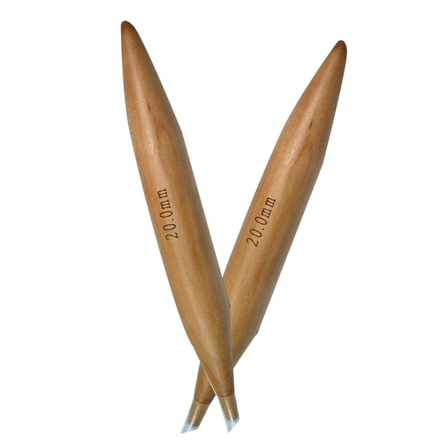 Opolski 2Pcs/Set Crochet Hooks Smooth Tip Wood Circular Thick Knitting Needles for Sweaters