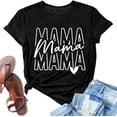 thumbnail image 5 of HCYSFG Womens Mama Letter T Shirt Crew Neck Short Sleeve Repeated Slogan Graphic Relaxed Fit Casual Tee Mothers Day Top, 5 of 5