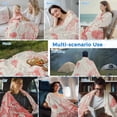 thumbnail image 5 of Coastal Red Cooling Blanket, Lightweight Breathable Summer Throw Blanket with Double Sided Cold Effect,Nautical Coral Seahorse Starfish Shell Picnic Beach Blankets Bed Sheet for Hot Sleepers 40"x60", 5 of 8