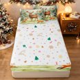 thumbnail image 4 of Manfei Dreamy Elk Fox Zipper Twin Comforter Sets with Fitted Sheet and 2 Pillowcases, Winter Holiday Wildlife Zipper Bedding Set, Cream Sage, Christmas Reversible, 4 Pieces, 4 of 7