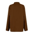 thumbnail image 4 of Linen Shirts for Women 2026 Long Sleeve Spring Summer Plus Size Gauze Button Down Tops Casual Loose Breathable Daily T Shirt Coffee 3XL, 4 of 5