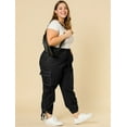 thumbnail image 3 of Pantalones Cargo Con Bolsillos CintuElástiCon Cordón TalGrande PaMujer Negro 3XL, 3 of 6