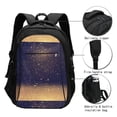 thumbnail image 3 of Fotbe Gold Black Glitter Mochila con Estampado y Puerto USB para Hombre y Mujer, Mochila Antirrobo, Mochila de Viaje, Mochila Escolar, Mochila Universitaria, 3 of 7
