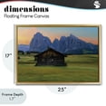 thumbnail image 4 of Stupell Industries Farmhouse Solitary Cabin with Looming Cliffs Gold Floating Frame Canvas Art, 25 x 17, by Renel Peters, 4 of 8