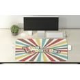 thumbnail image 2 of 70s Party Computer Mouse Pad, Seventies Retro Pastel Colored Typography Old Radial Backdrop Artwork Print, Rectangle Non-Slip Rubber Mousepad X-Large, 35" x 15" Gaming Size, Multicolor, by Ambesonne, 2 of 2