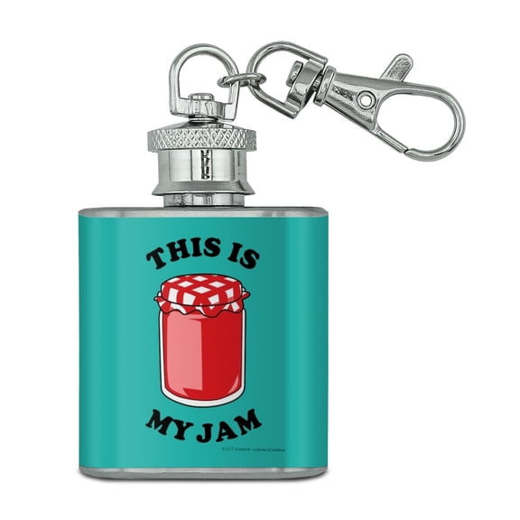 This is My Jam Jelly Funny Humor Stainless Steel 1oz Mini Flask Key Chain