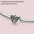 thumbnail image 3 of Pandora Moments Family Tree Heart Clasp Snake Chain Bracelet - 21, 3 of 6