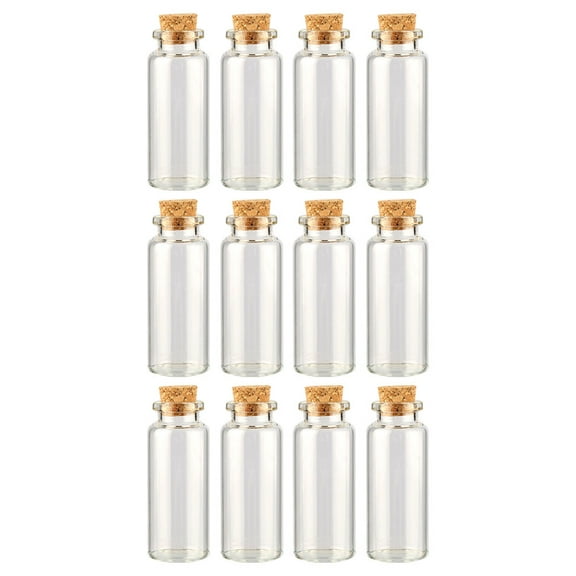 12 Pcs Wishing Wedding Glass Jar with Lid Mini Wood