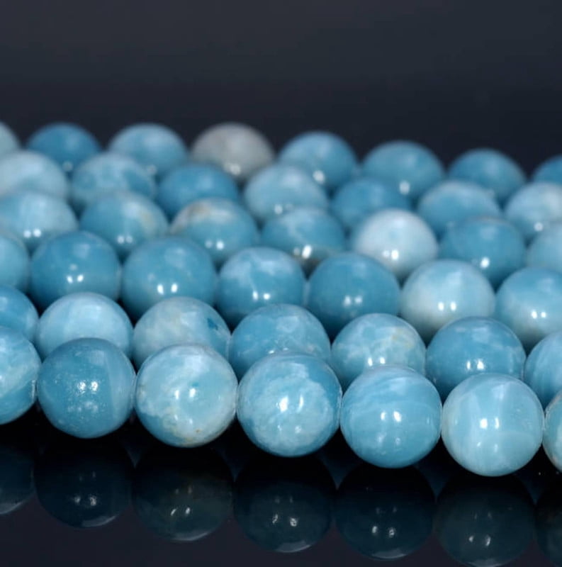 Larimar Quartz Gemstone Grade AAA Sky Blue Round Loose Beads 4mm 5mm 6mm 8mm 15.5 inch Full Strand