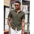 thumbnail image 5 of COOFANDY Cooling Shirts for Men Untucked Shirts Casual Short Sleeve Button Down Summer, 5 of 6