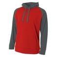 thumbnail image 2 of A4 Color Block Tech Fleece Hoodie For Men in Scarlet/Graphite | N4234, 2 of 2