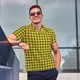 thumbnail image 4 of Fotbe Yellow Checkered Plaid Camiseta Polo de Golf para Hombre con Estampado – Camisa Deportiva Transpirable con Cuello Abotonado-Medium, 4 of 6