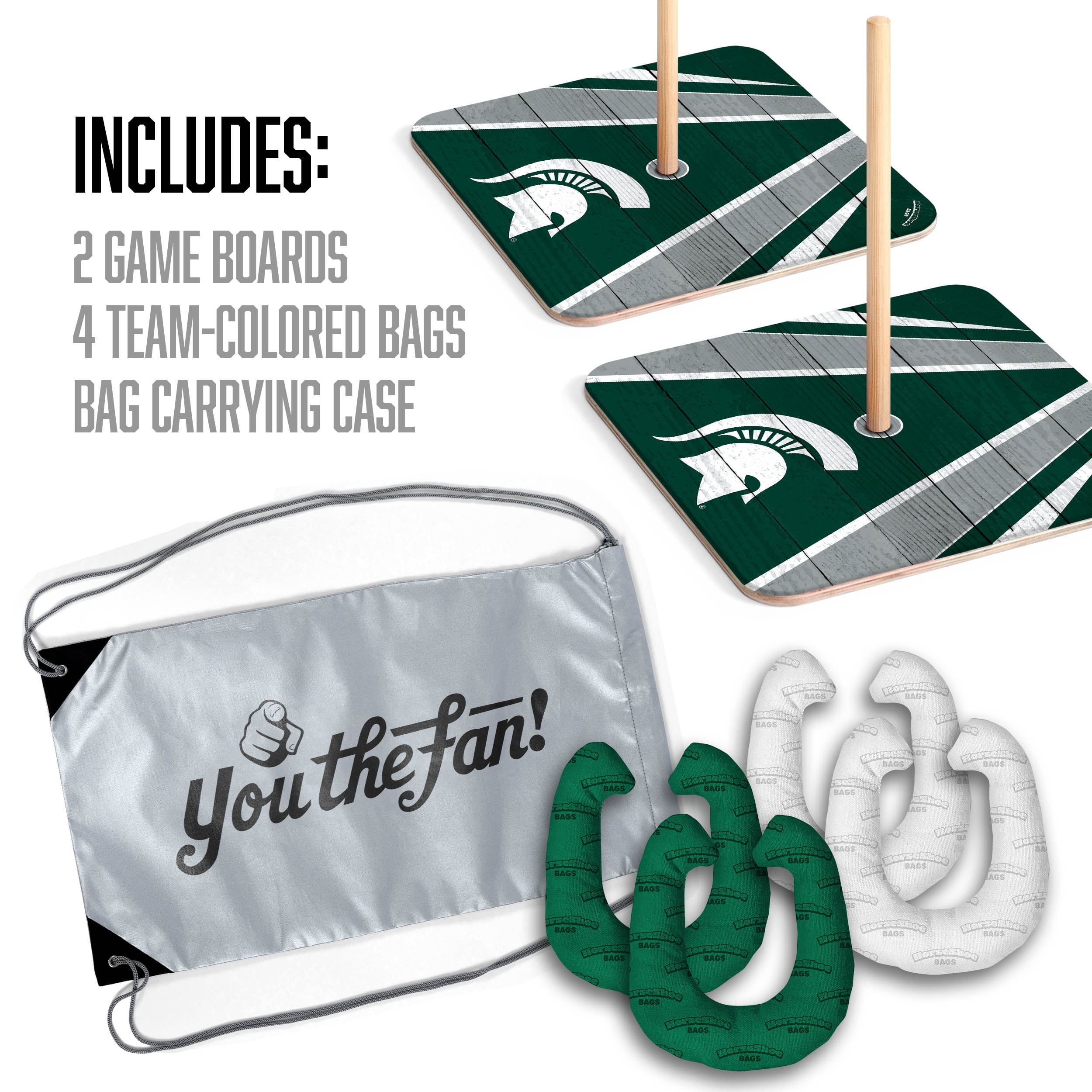 YouTheFan NCAA Michigan State Spartans HorseShoe Bags