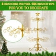 thumbnail image 3 of UBesGoo 3ft Wrought Iron Christmas Tree, Metal Display Stand for Holiday Decor, Indoor Outdoor Use, Gold, 3 of 8