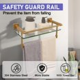 thumbnail image 3 of Estante de vidrio para baño con toallero SFGSOWOR, oro cepillado, 3 of 8